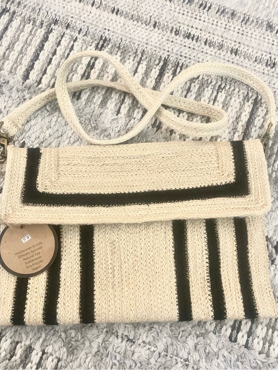 Anthropologie Handbags - Natural Jute Hand Woven Eco Friendly Crossbody Bag/ Clutch by Joy Susan NWT